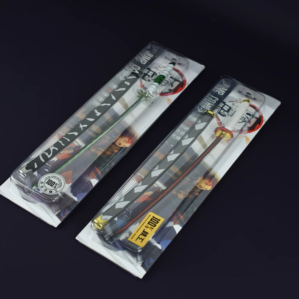 Metal Small Size Demon Killer Katanas Nichirin Swords Blunt Blade Room Decoration