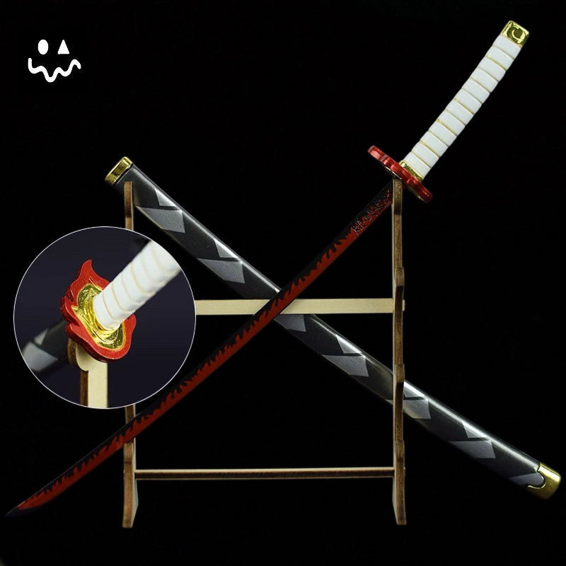 Metal Small Size Demon Killer Katanas Nichirin Swords Blunt Blade Room Decoration