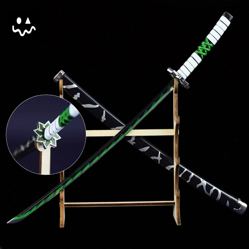 Metal Small Size Demon Killer Katanas Nichirin Swords Blunt Blade Room Decoration