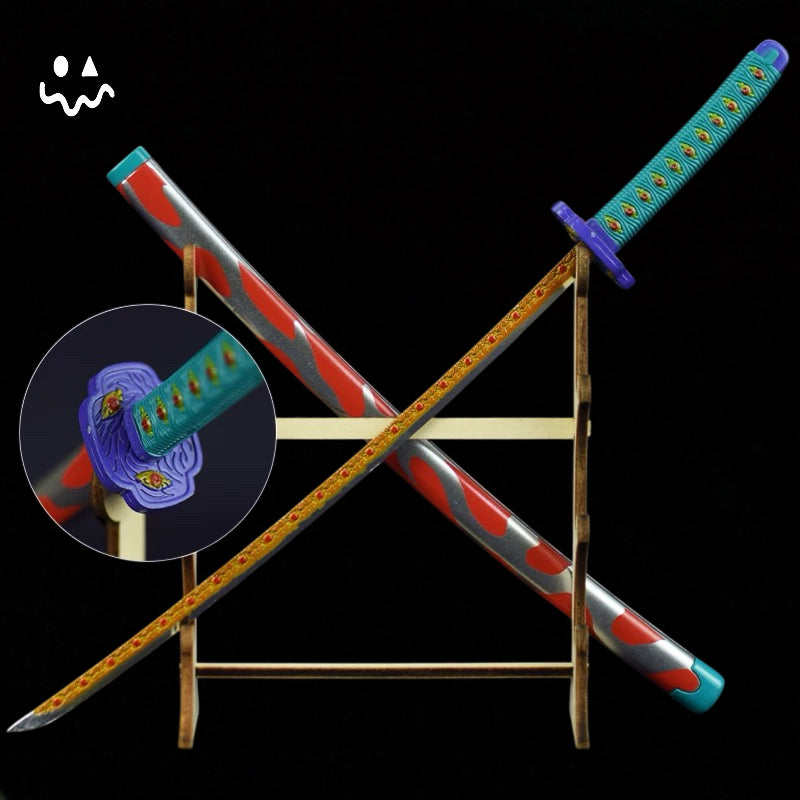 Metal Small Size Demon Killer Katanas Nichirin Swords Blunt Blade Room Decoration