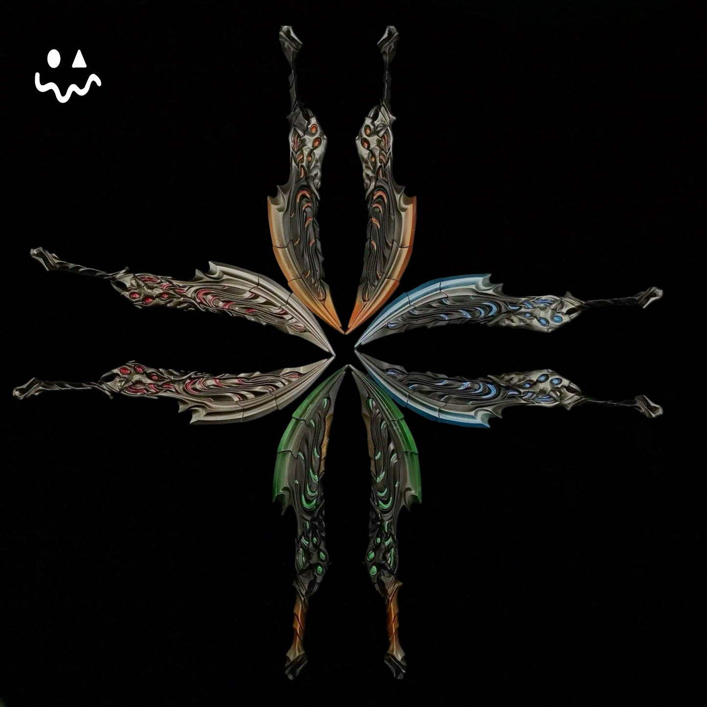 18.5CM/7.28'' Blades Of Primordia Metal Game Prop 4 Colors