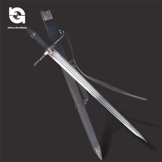1:1 Life Size Geralt of Rivia's Aerondight Silver  Blunt Sword Replica 129CM/50.8"