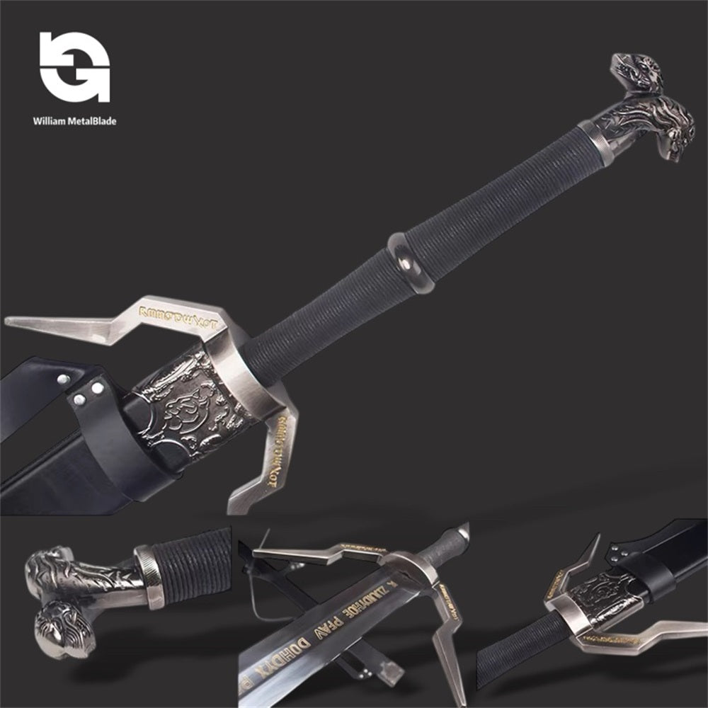 1:1 Life Size Geralt of Rivia's Aerondight Silver  Blunt Sword Replica 129CM/50.8"