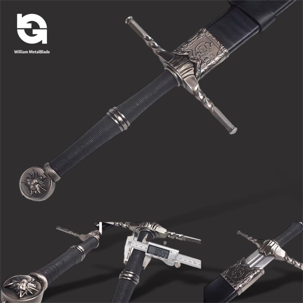 1:1 Life Size Geralt of Rivia's Aerondight Silver  Blunt Sword Replica 129CM/50.8"