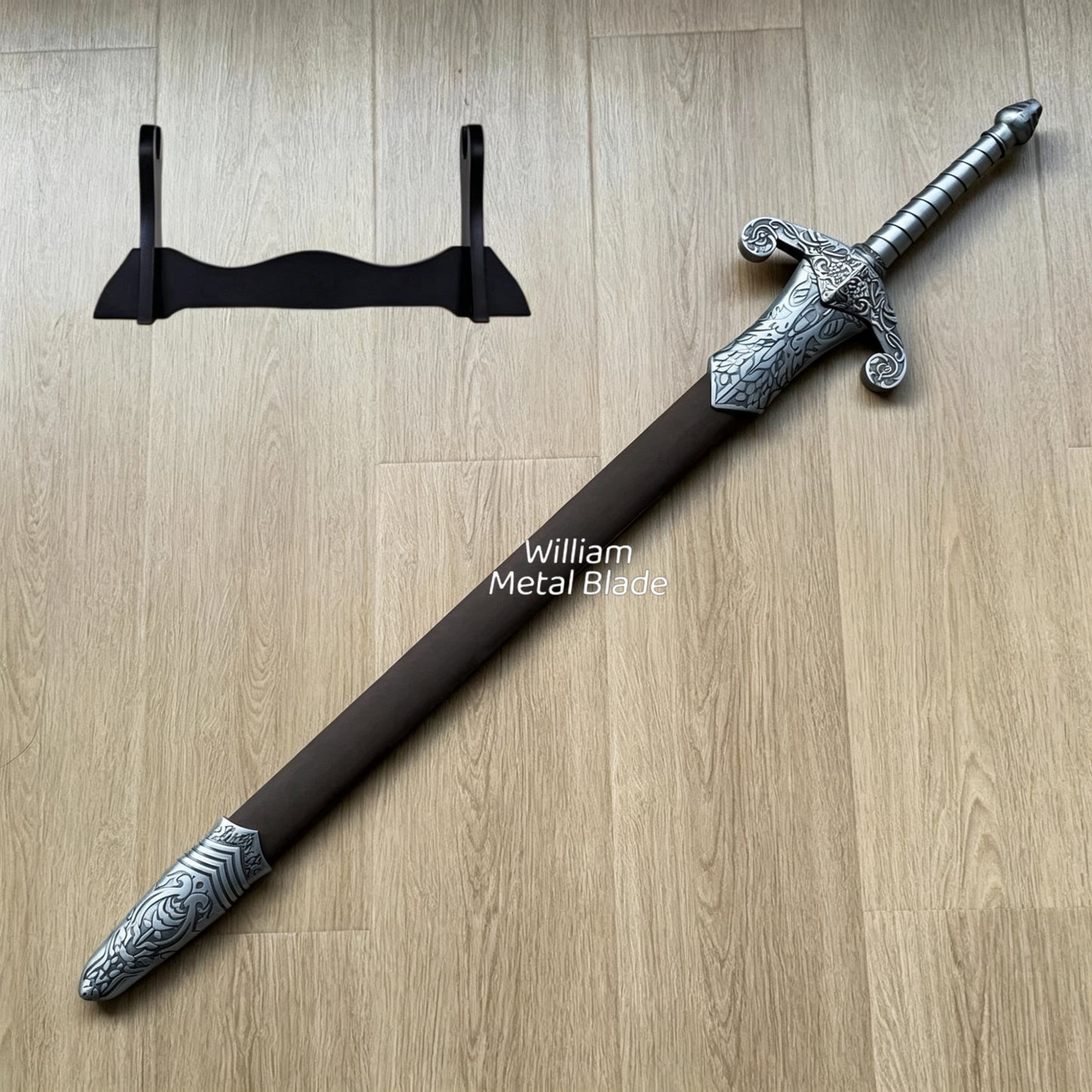 112CM/44.1" Oblivion Remastered Game Silver Longsword Blunt Metal Replica