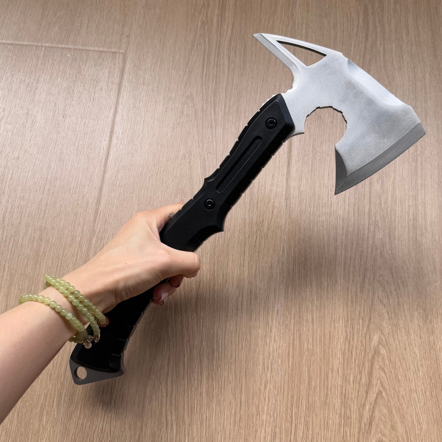 Life-Size Metal Re9 Leon Tactical Axe 37CM/14.5" - Dull Blade Prop For Collection