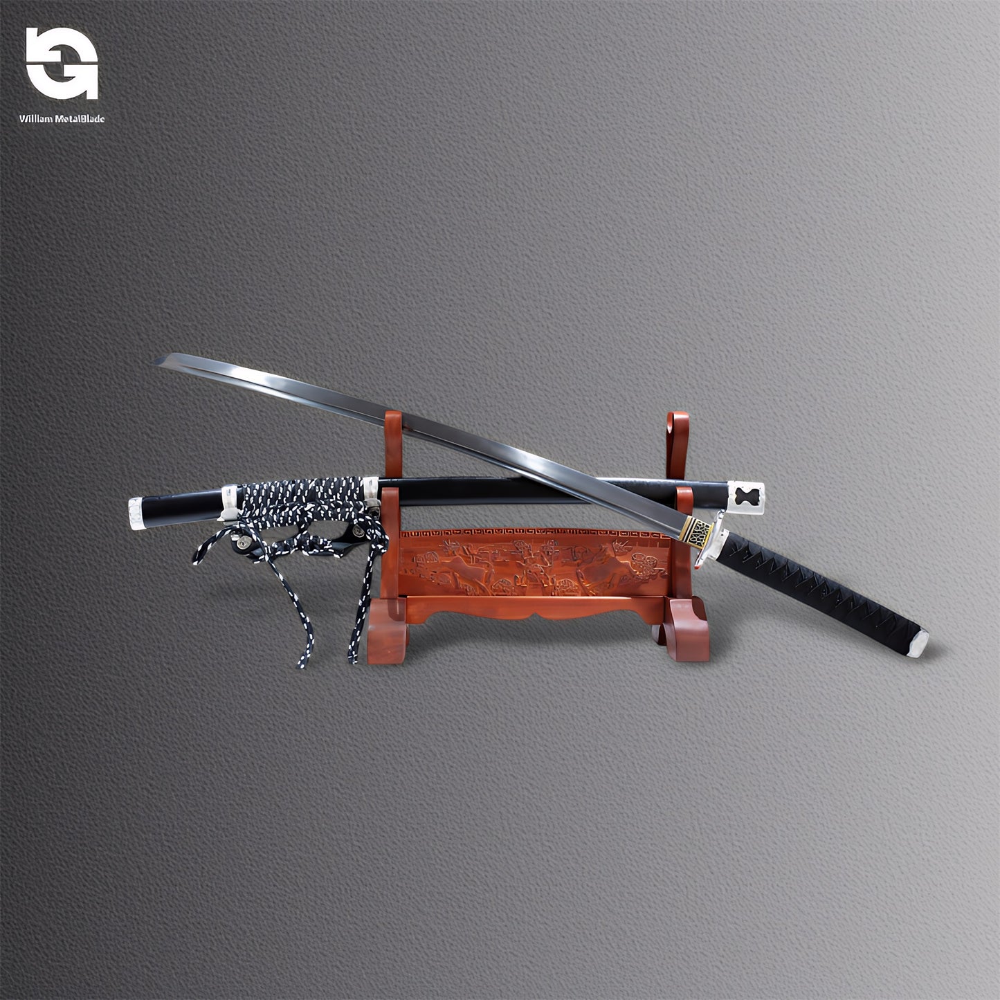 Chinese Longquan Sword Pattern Steel Blunt Blade Katana Decoration