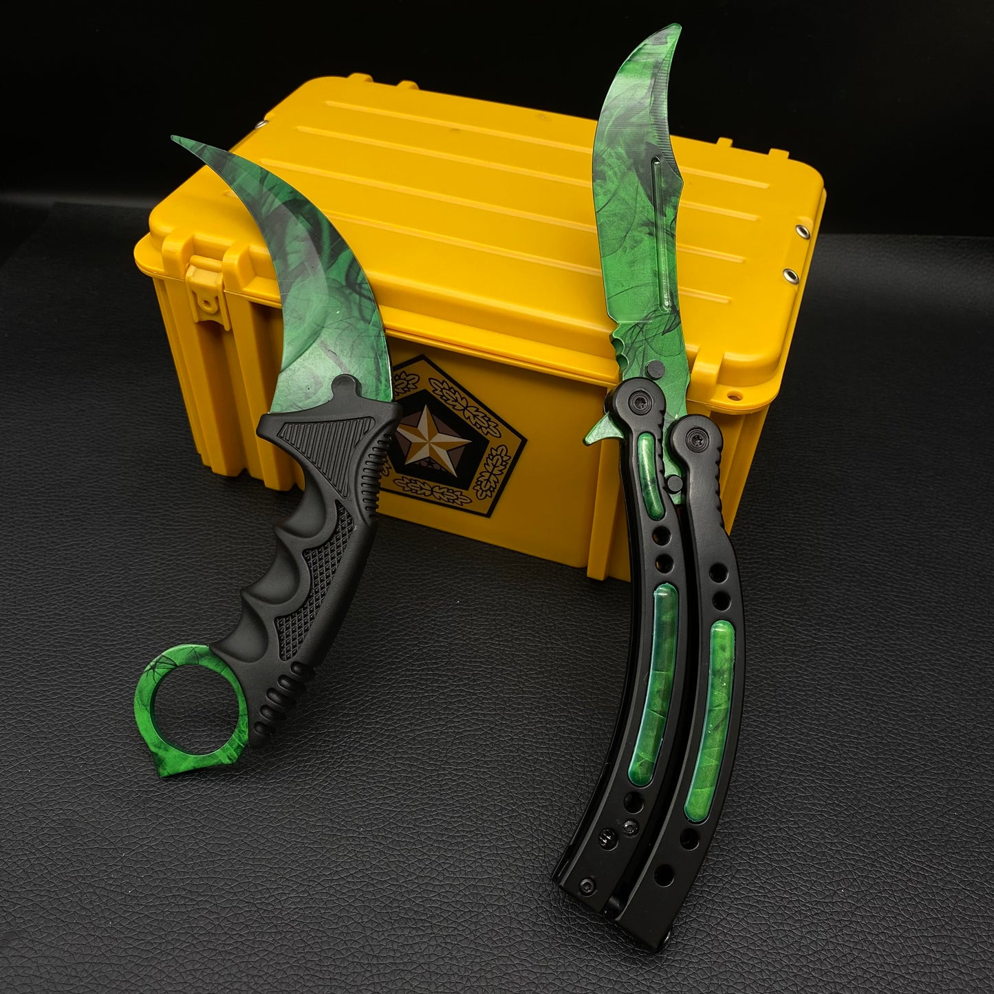 Gamma Doppler Blunt Blade Karambit Trainer & Balisong Trainer 2 in 1 Pack Gift Box