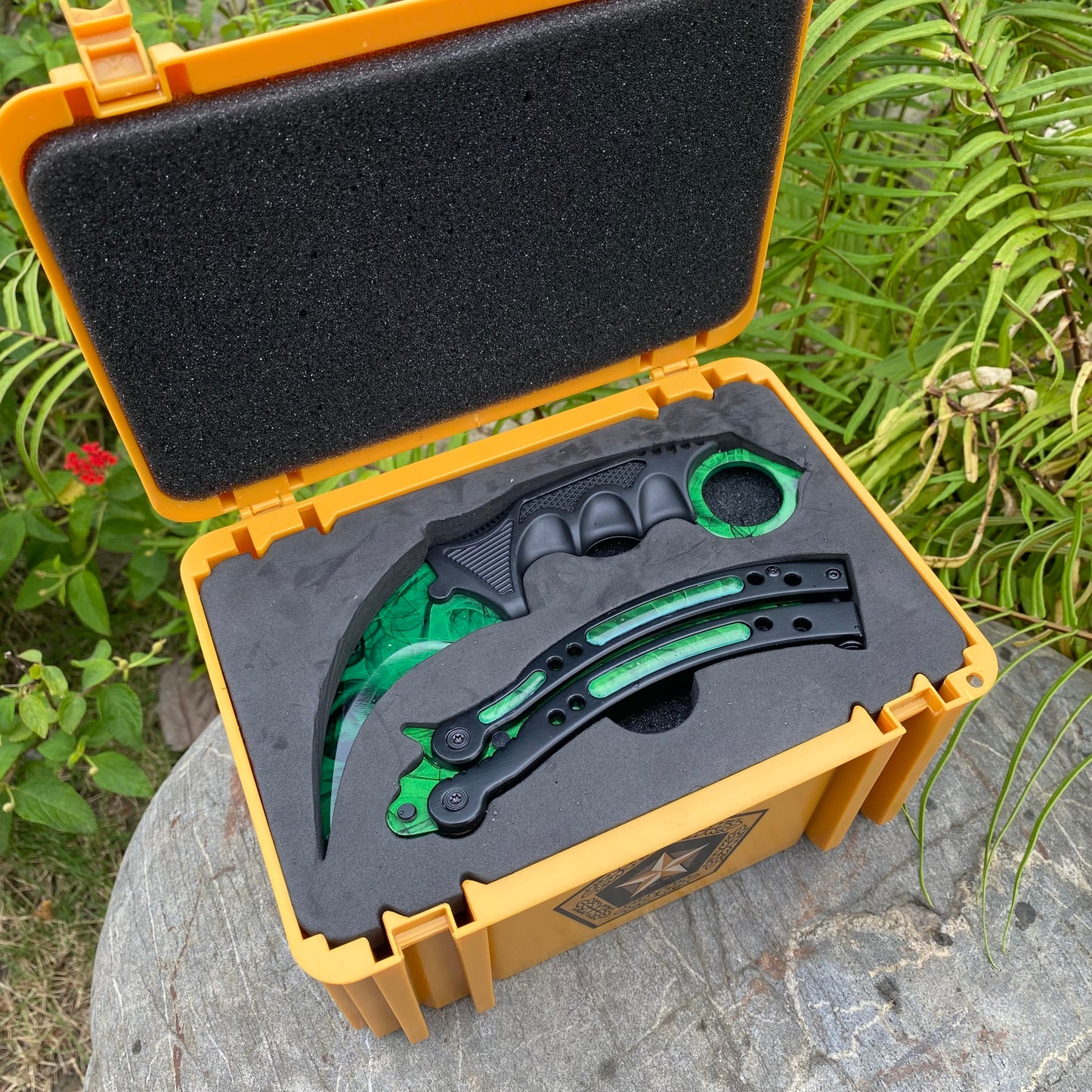 Gamma Doppler Blunt Blade Karambit Trainer & Balisong Trainer 2 in 1 Pack Gift Box