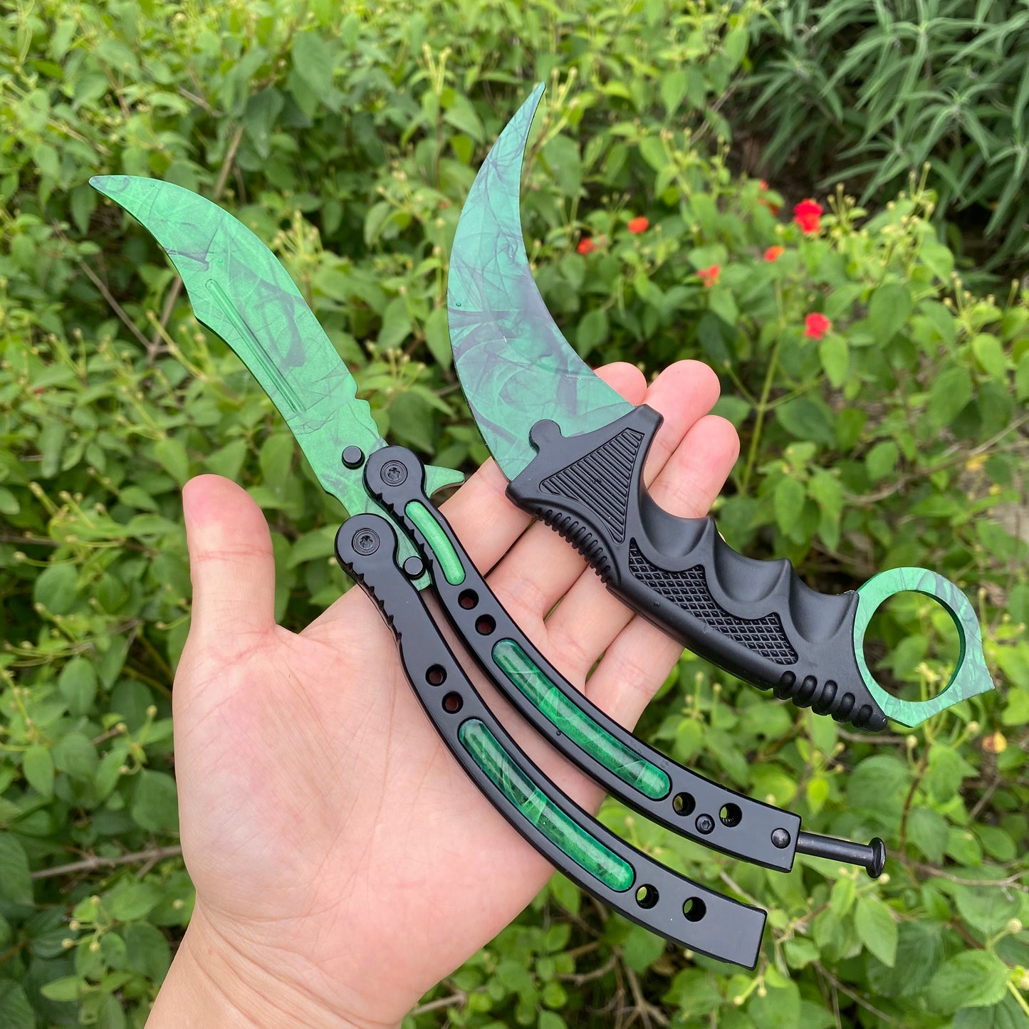 Gamma Doppler Blunt Blade Karambit Trainer & Balisong Trainer 2 in 1 Pack Gift Box