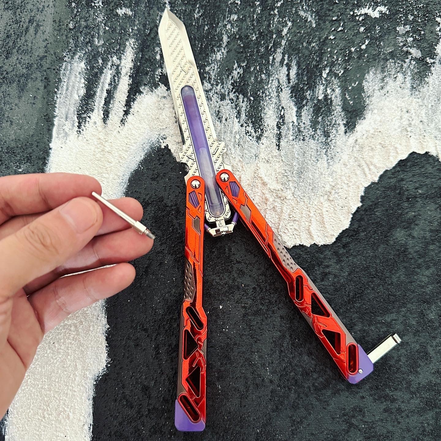 Octane Heirloom Recolor Real Liquid Tube Craft Balisong Replica