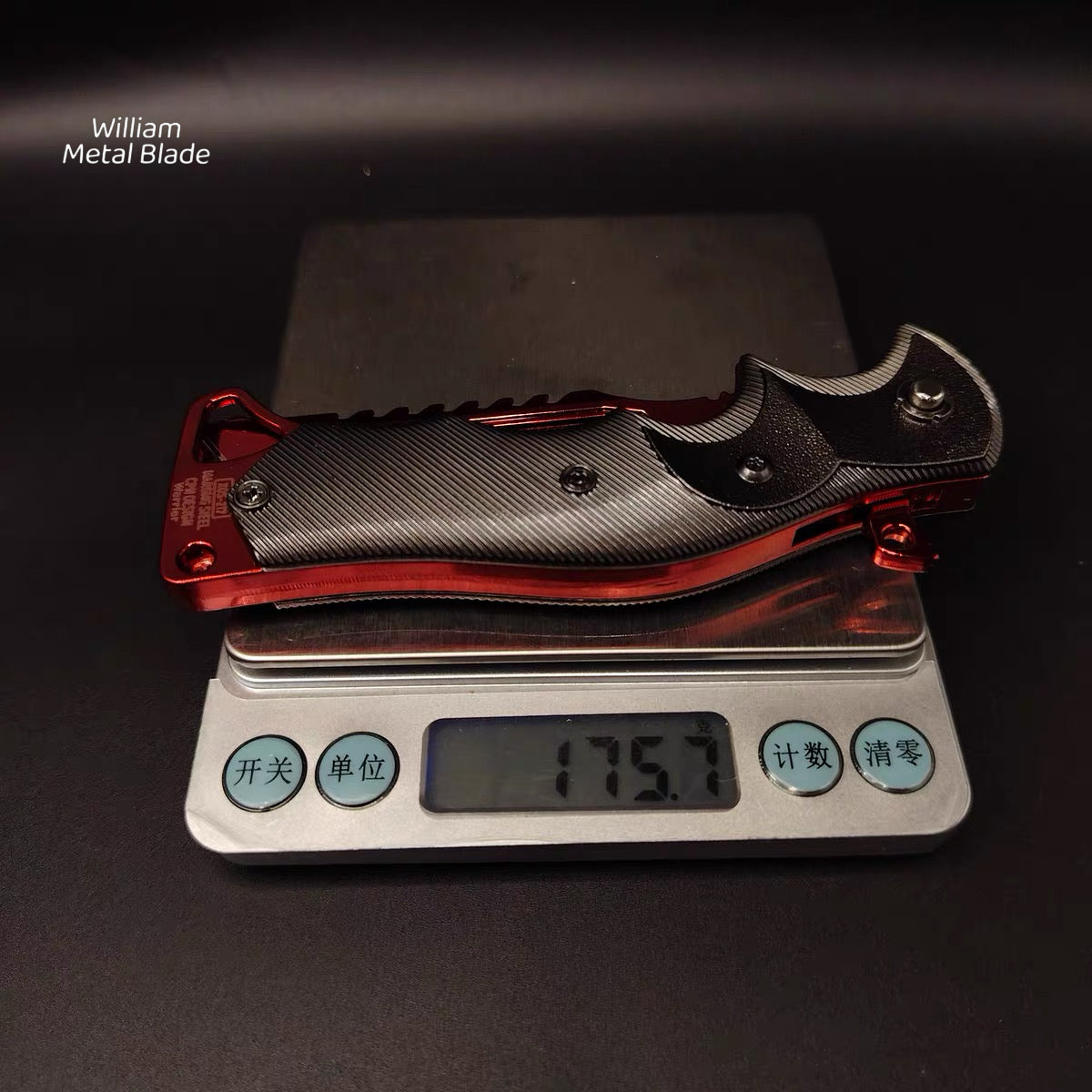 22CM/8.6" Arena Breakout Red Kite Folding Knife Metal Replica