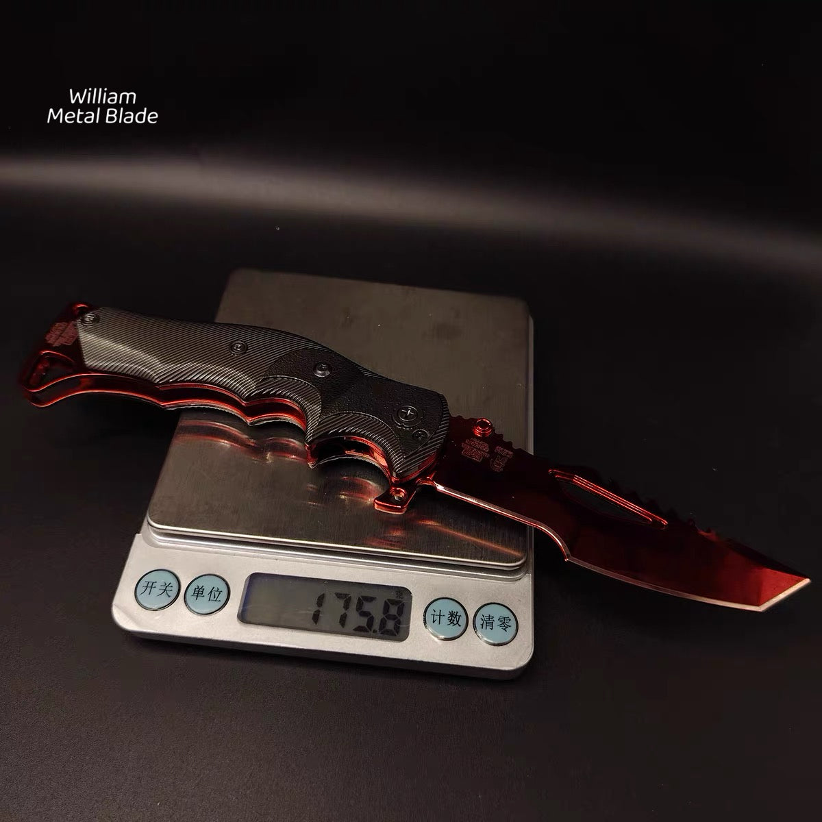 22CM/8.6" Arena Breakout Red Kite Folding Knife Metal Replica