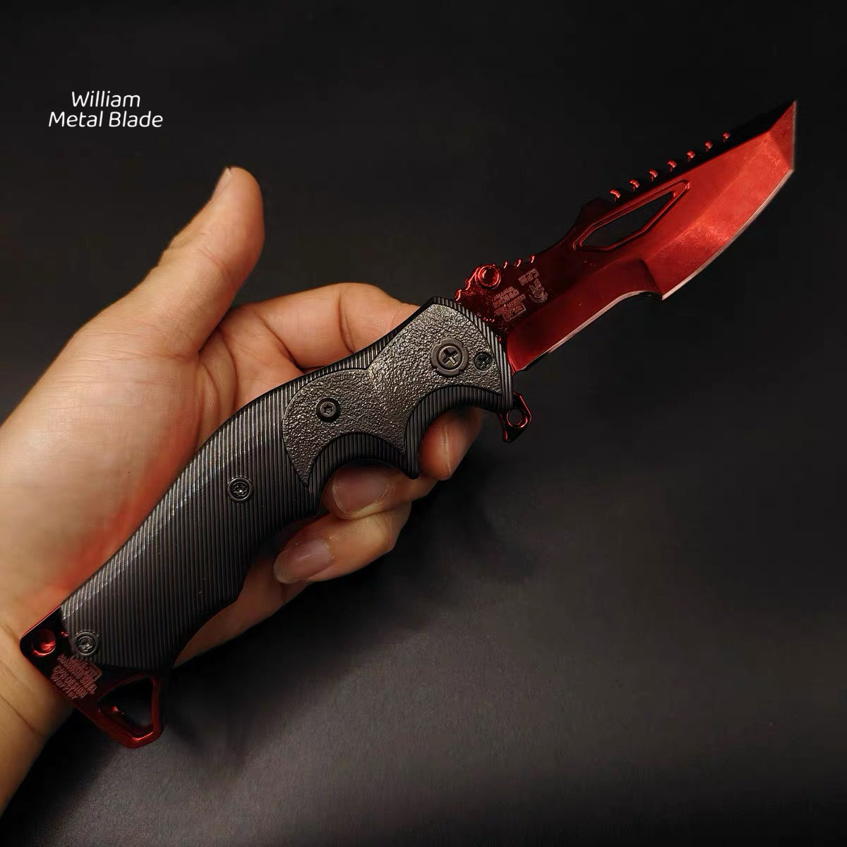 22CM/8.6" Arena Breakout Red Kite Folding Knife Metal Replica