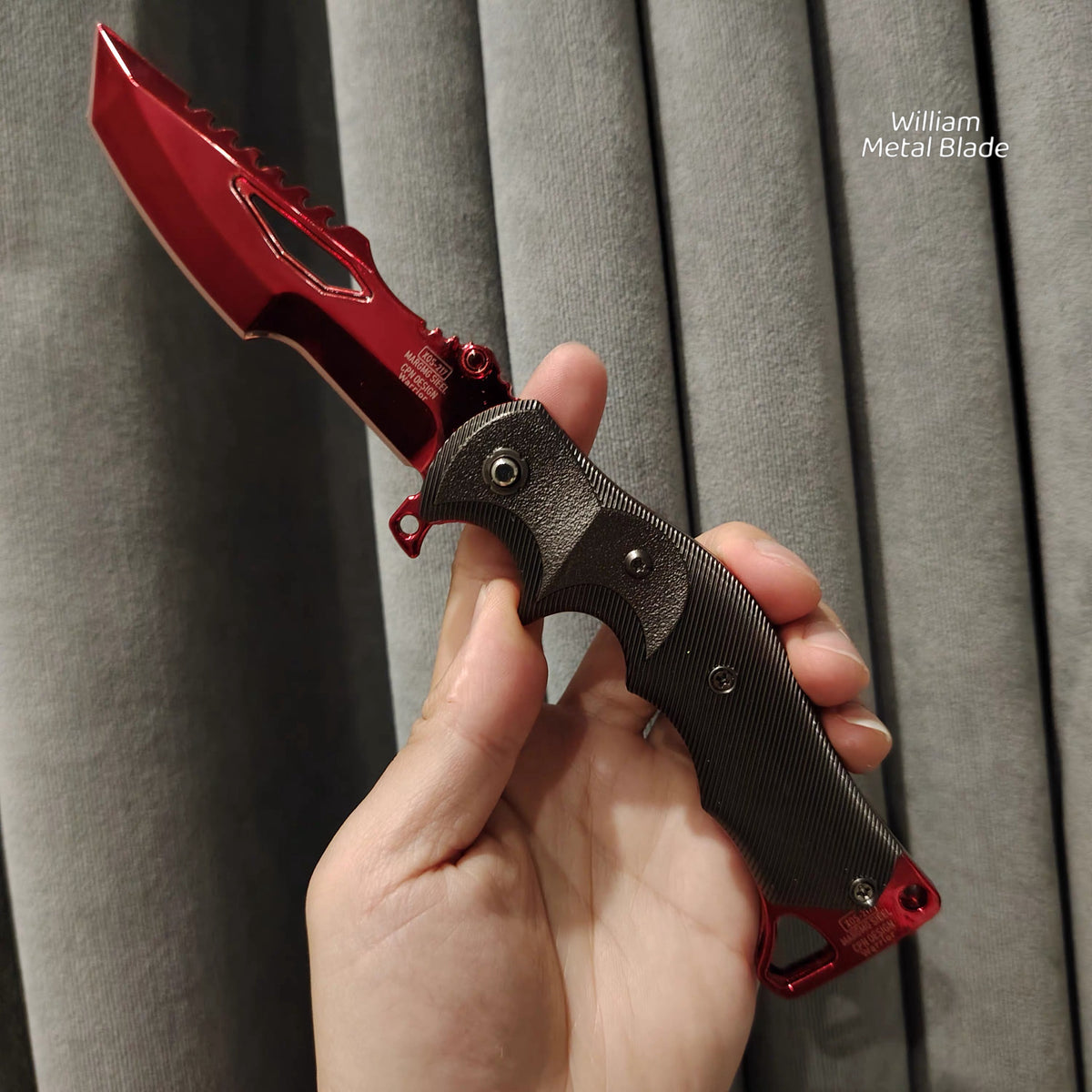 22CM/8.6" Arena Breakout Red Kite Folding Knife Metal Replica