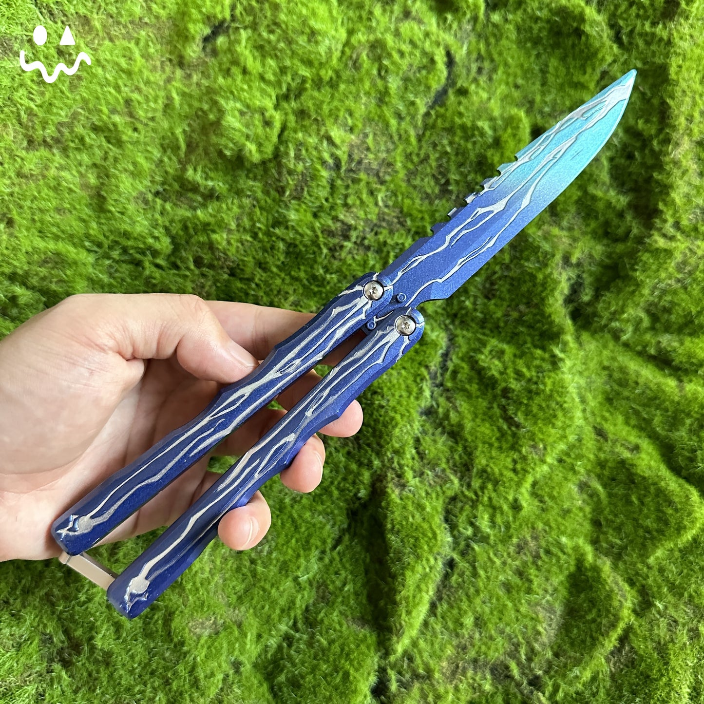 24CM/9.5 Metal Smite Knife Balisong Blunt Blade Butterfly Trainer