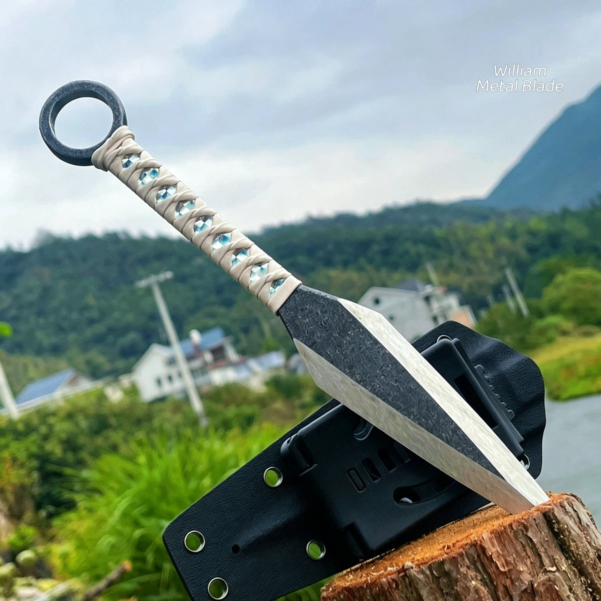 25.5CM/10.0" Hand-forged Steel Zi Yun Ninja Kunai Irl