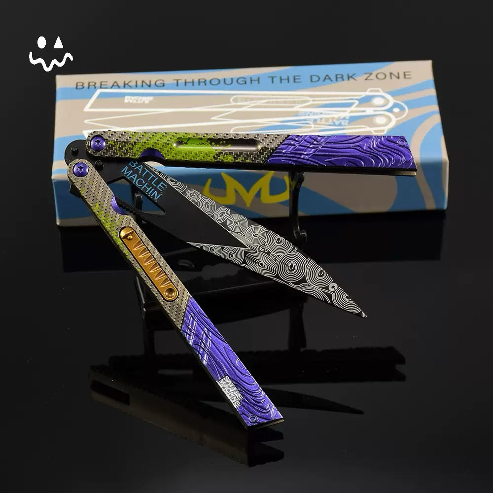 25CM/9.8" Arena Breakout Graffiti Balisong Trainer Props Metal Replica