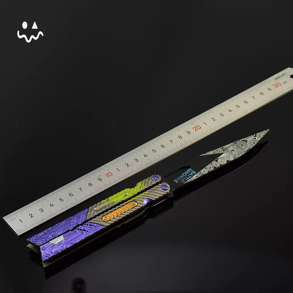 25CM/9.8" Arena Breakout Graffiti Balisong Trainer Props Metal Replica