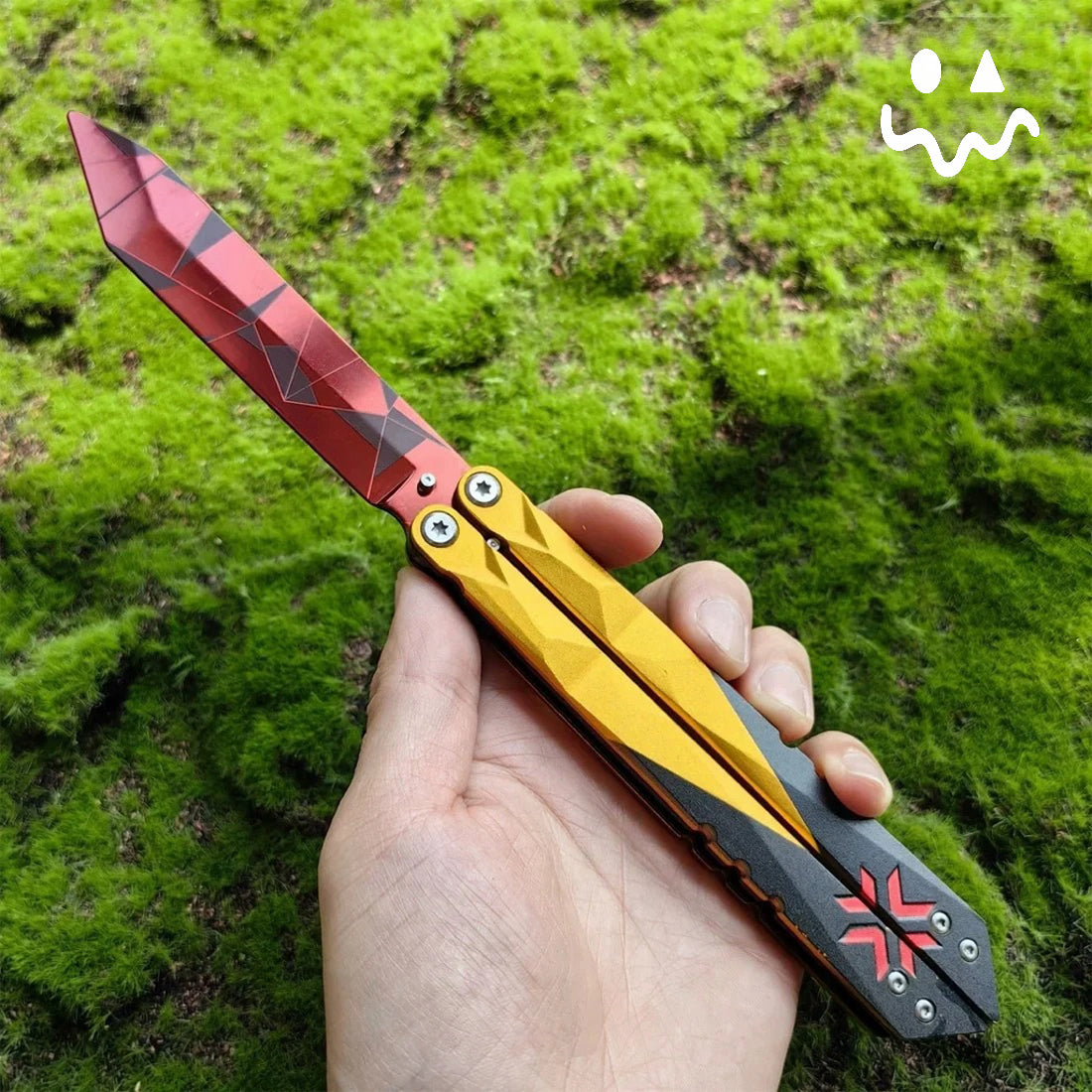 25CM/9.8 High-quality Metal Champion Knife Red Blunt Blade Trainer Cosplay Prop