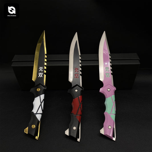 28CM/11" Metal Ego Knife Metal Melee Weapon Game Prop 3 Colors