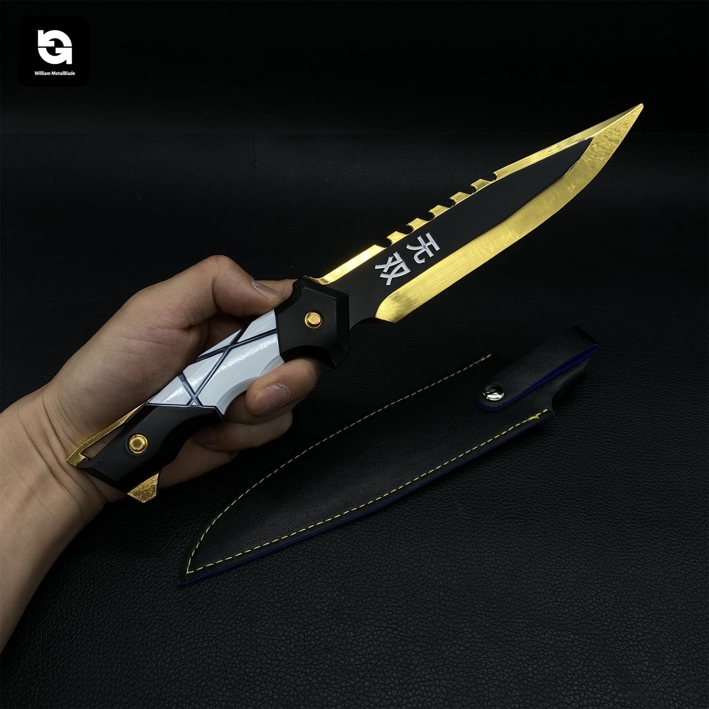 28CM/11" Metal Ego Knife Metal Melee Weapon Game Prop 3 Colors