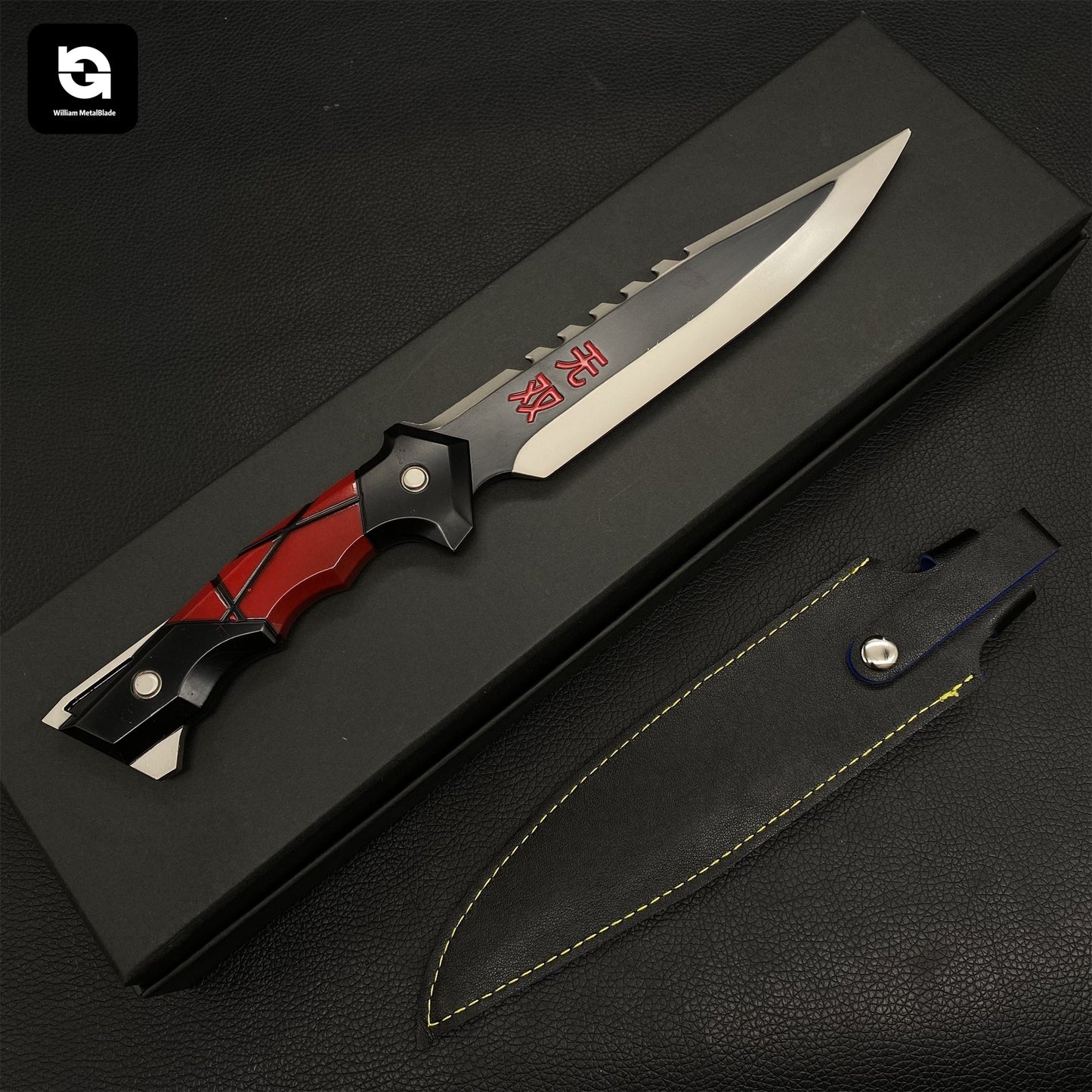 28CM/11" Metal Ego Knife Metal Melee Weapon Game Prop 3 Colors
