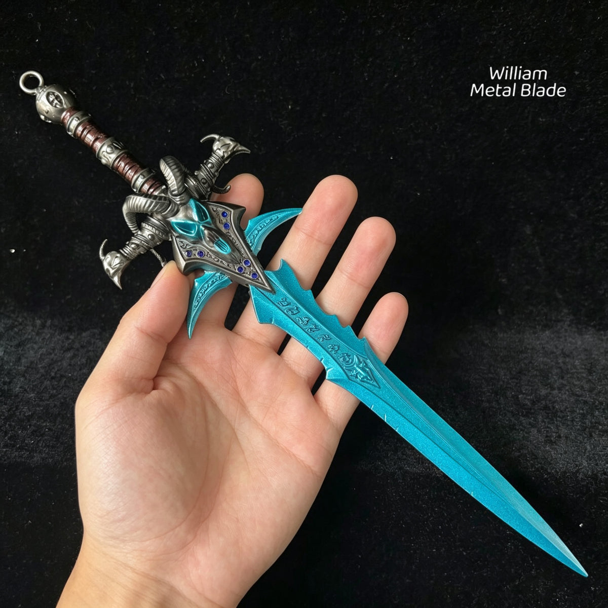 30CM/11.8" Metal Lich King Blue Arthas Frostmourne Sword Craft