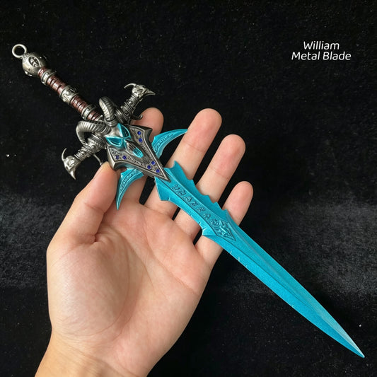 30CM/11.8" Metal Lich King Blue Arthas Frostmourne Sword Craft