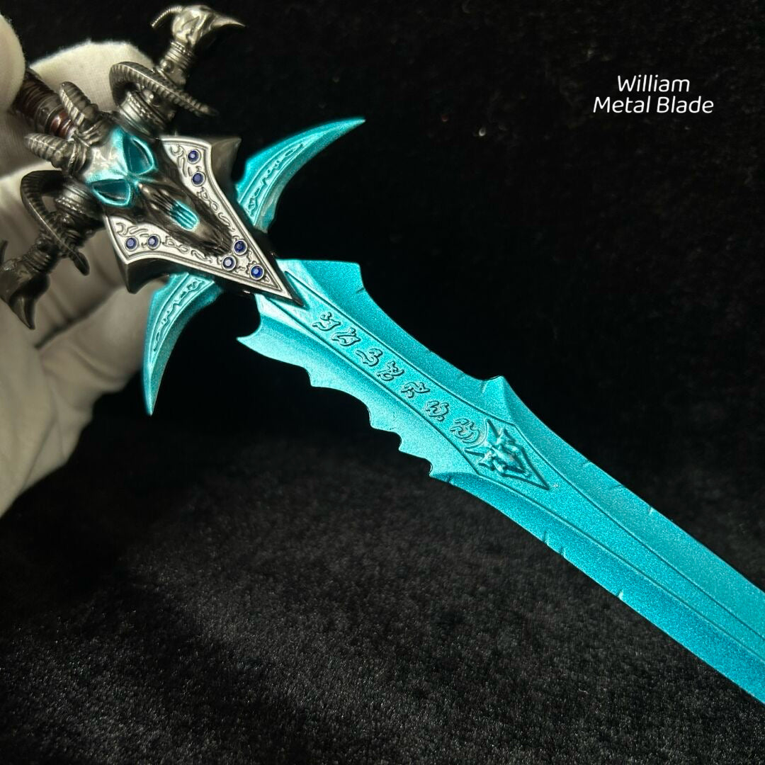 30CM/11.8" Metal Lich King Blue Arthas Frostmourne Sword Craft