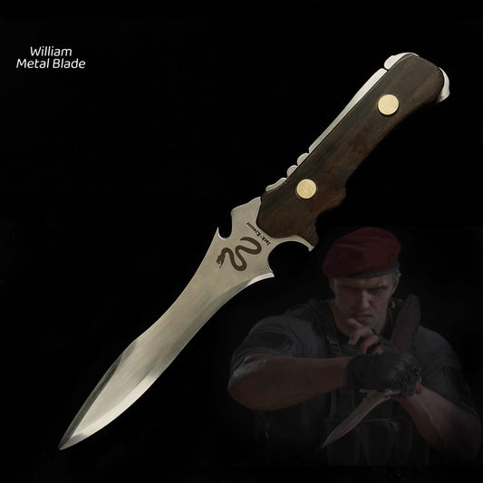 30CM/11.8" Re4 Krauser Knife Blunt Blade Metal Replica