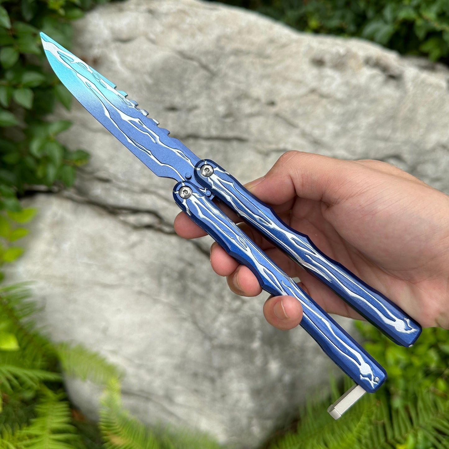 24CM/9.5 Metal Smite Knife Balisong Blunt Blade Butterfly Trainer