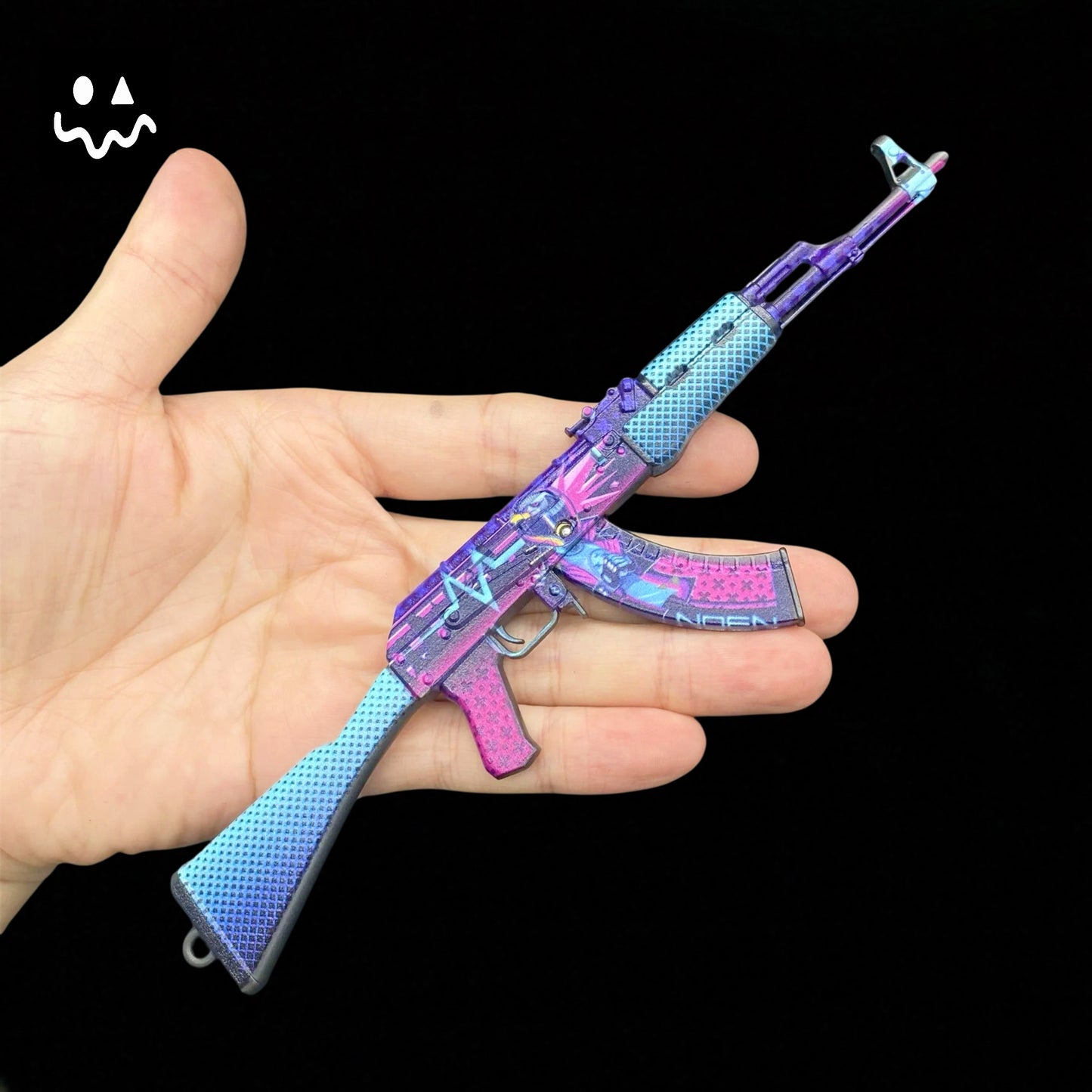 AK-47 Neon Rider Case Hardened And Vulcan Skin Gun Model  3 In 1 Pack