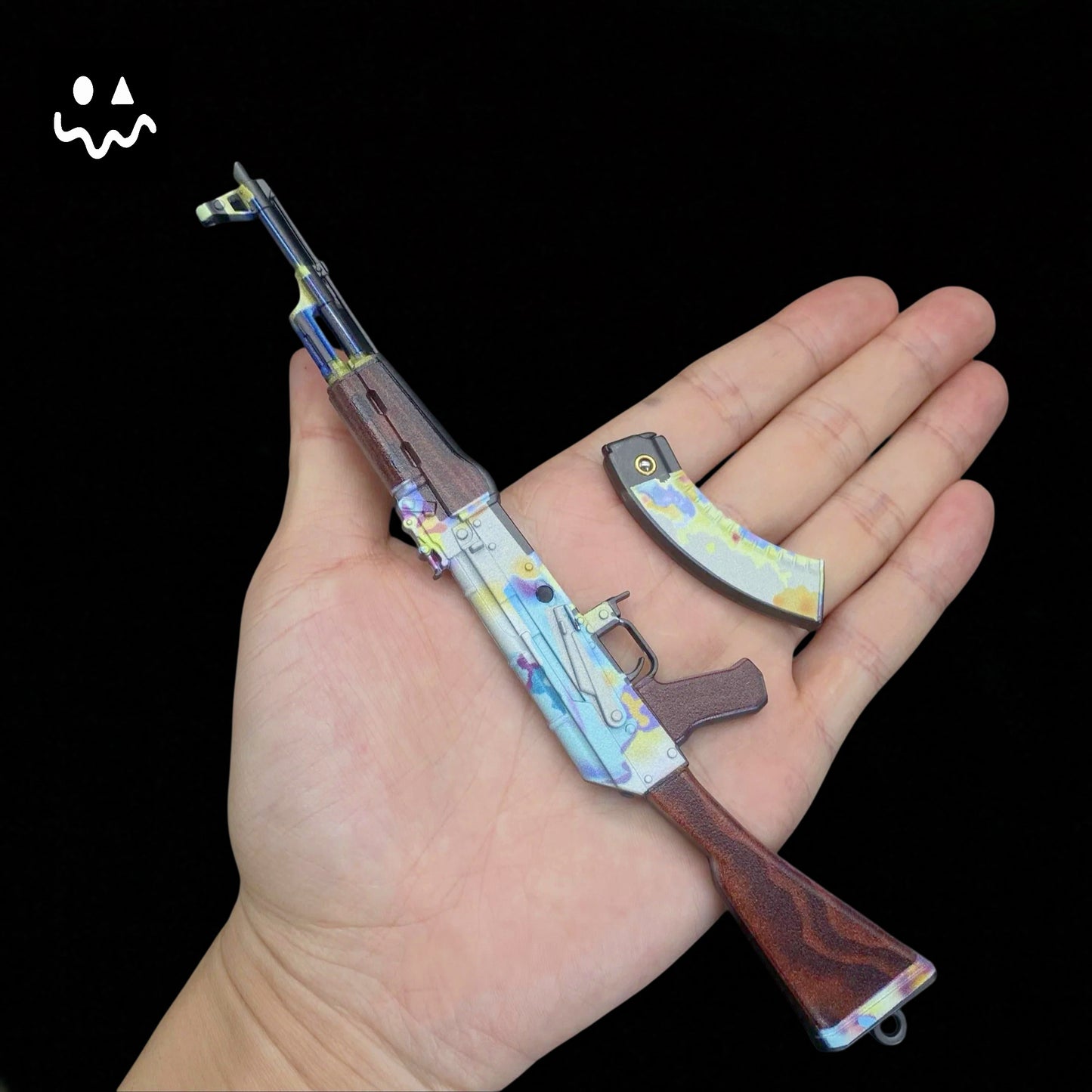 AK-47 Neon Rider Case Hardened And Vulcan Skin Gun Model  3 In 1 Pack
