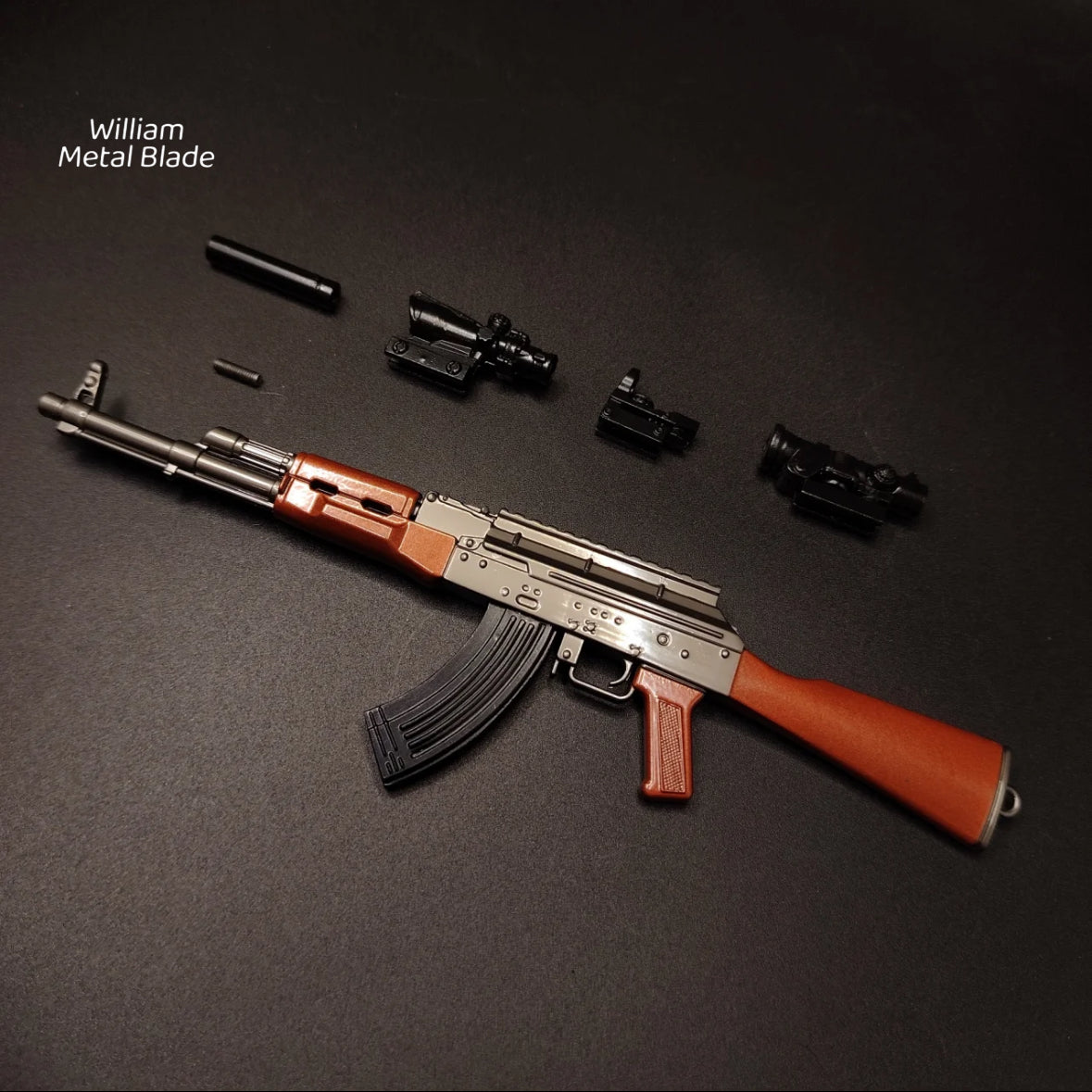 AK47 Small Metal Replica Kalashnikov Assault Rifle Miniature