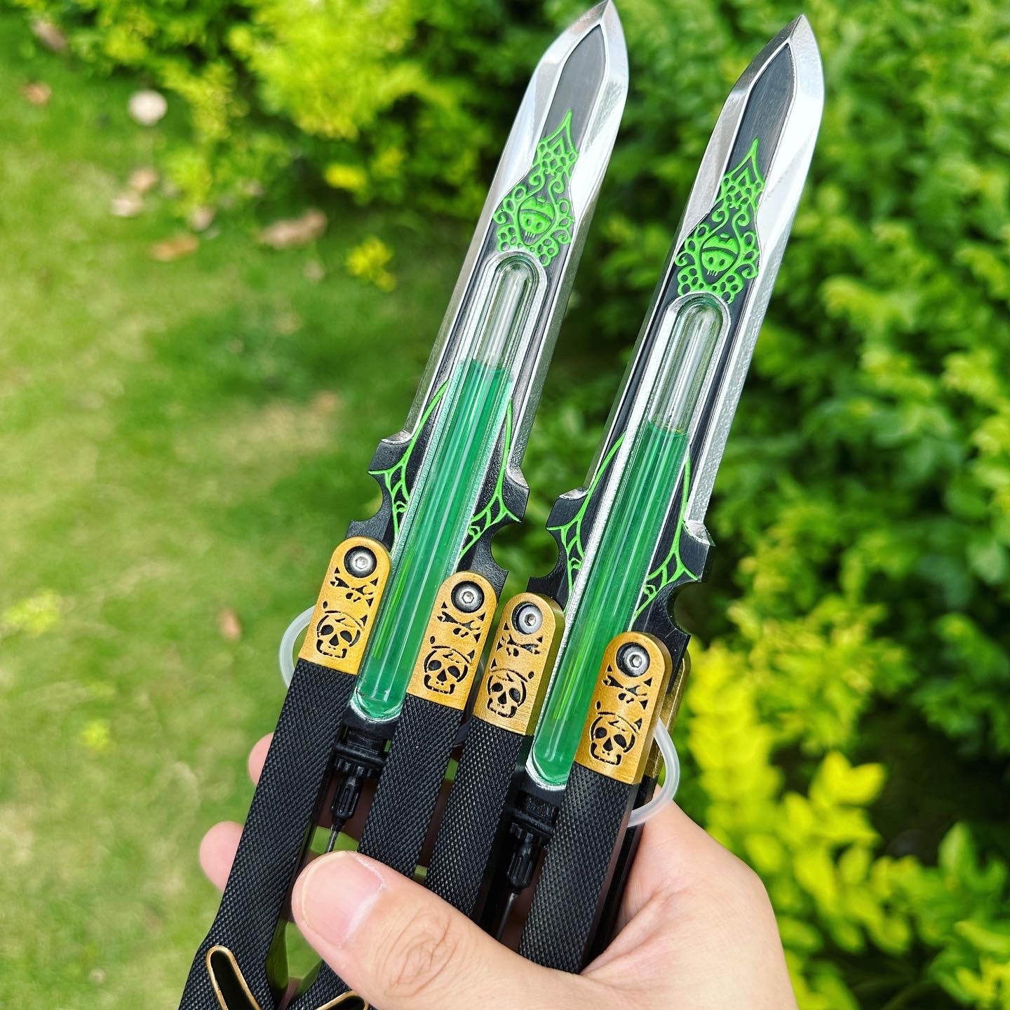 28CM/11.0 Resin Octane Heirloom V3 Real Glass Liquid Tube Craft Balisong Collection Make and deliver the list. with a cycle of 1-2 months)