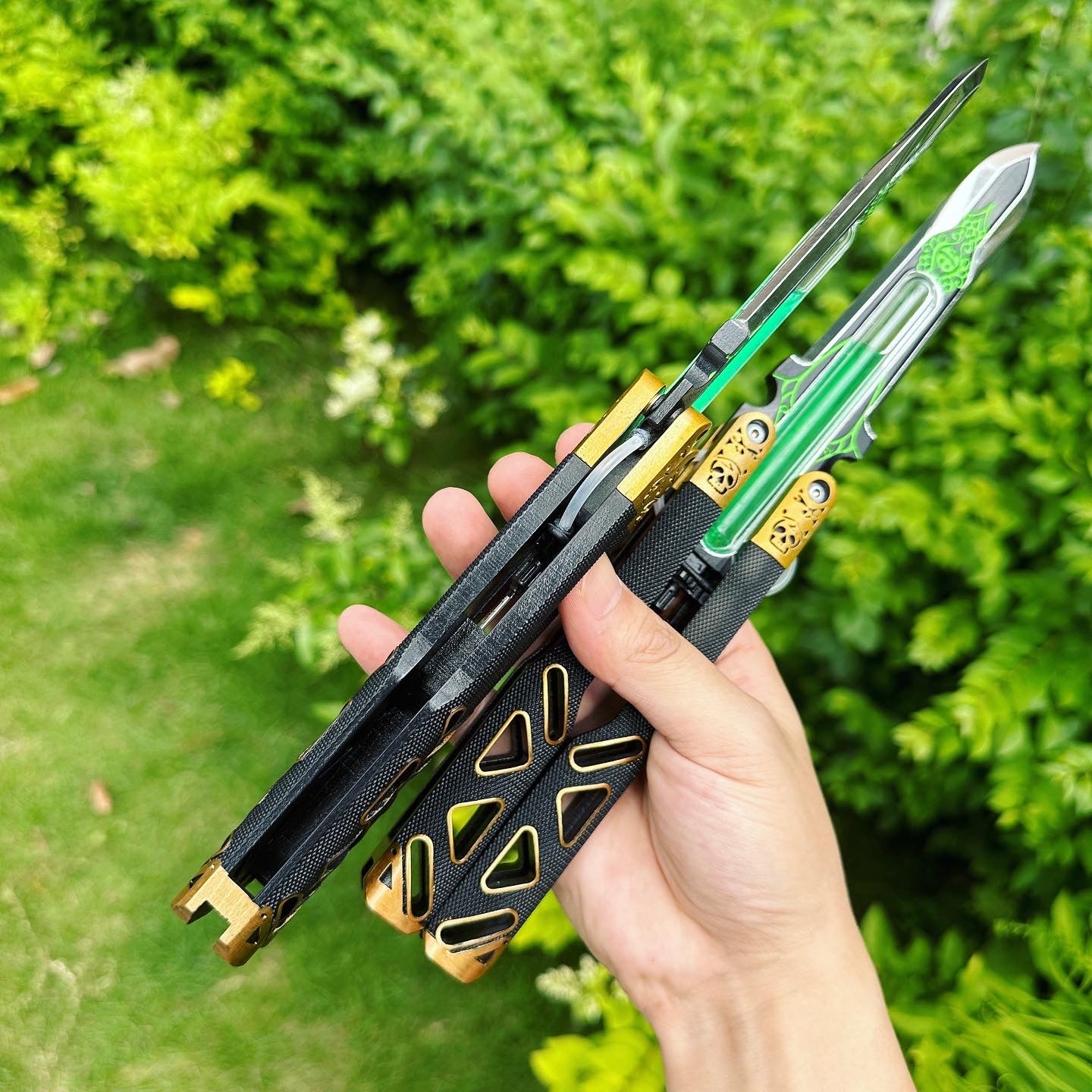 28CM/11.0 Resin Octane Heirloom V3 Real Glass Liquid Tube Craft Balisong Collection Make and deliver the list. with a cycle of 1-2 months)