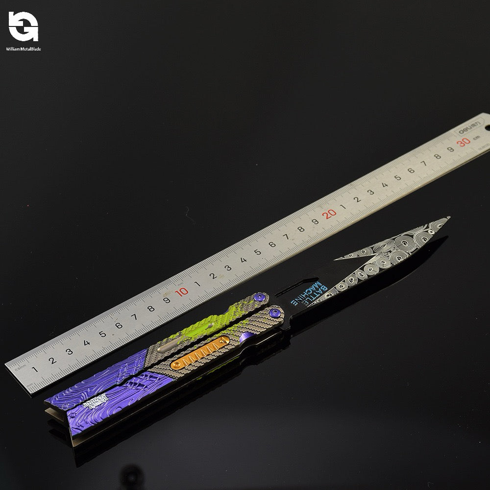 25CM/9.8" Arena Breakout Graffiti Balisong Trainer Props Metal Replica