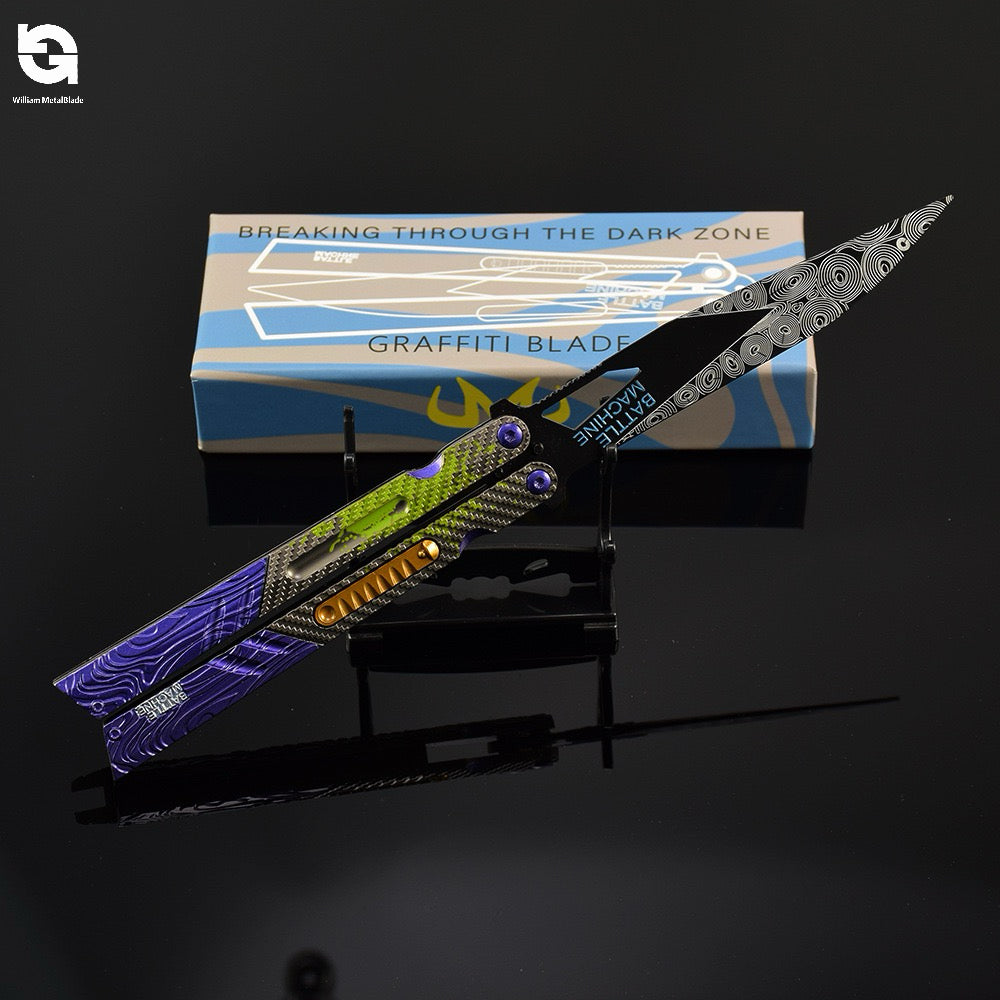 25CM/9.8" Arena Breakout Graffiti Balisong Trainer Props Metal Replica