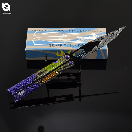 25CM/9.8" Arena Breakout Graffiti Balisong Trainer Props Metal Replica
