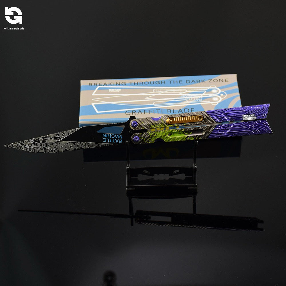 25CM/9.8" Arena Breakout Graffiti Balisong Trainer Props Metal Replica