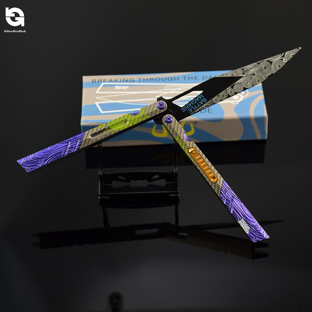 25CM/9.8" Arena Breakout Graffiti Balisong Trainer Props Metal Replica