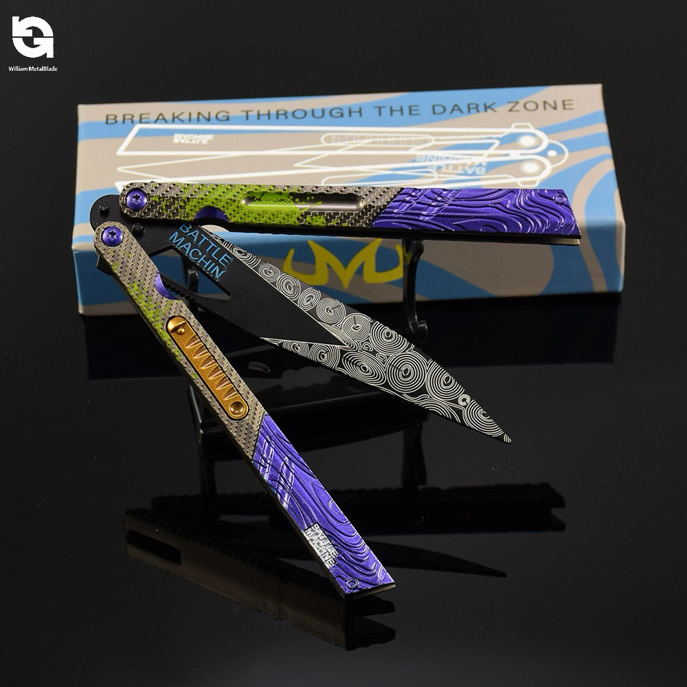 25CM/9.8" Arena Breakout Graffiti Balisong Trainer Props Metal Replica