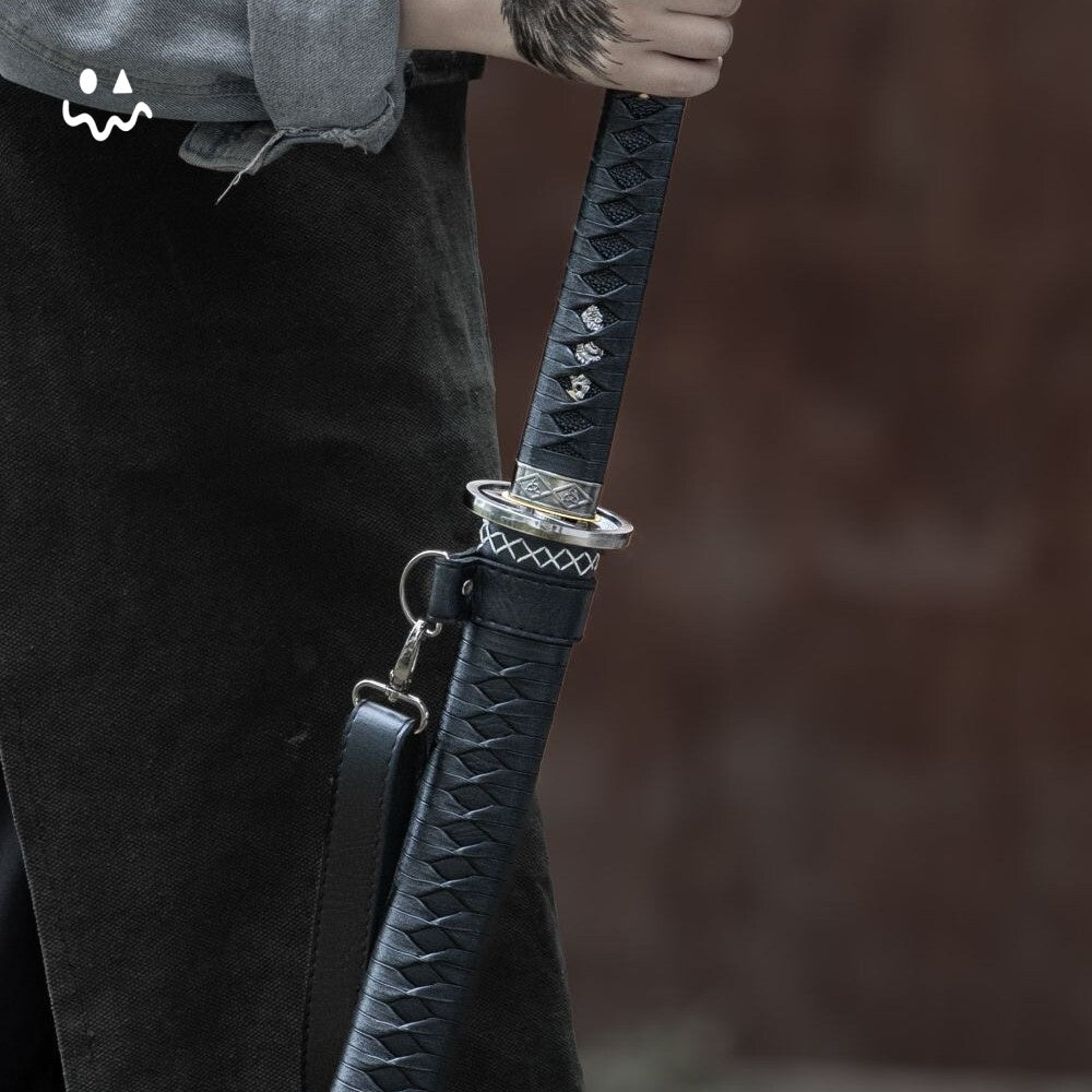 103cm/40.1" Handmade Black Katana Samurai Sword Manganese Steel Blunt Blade