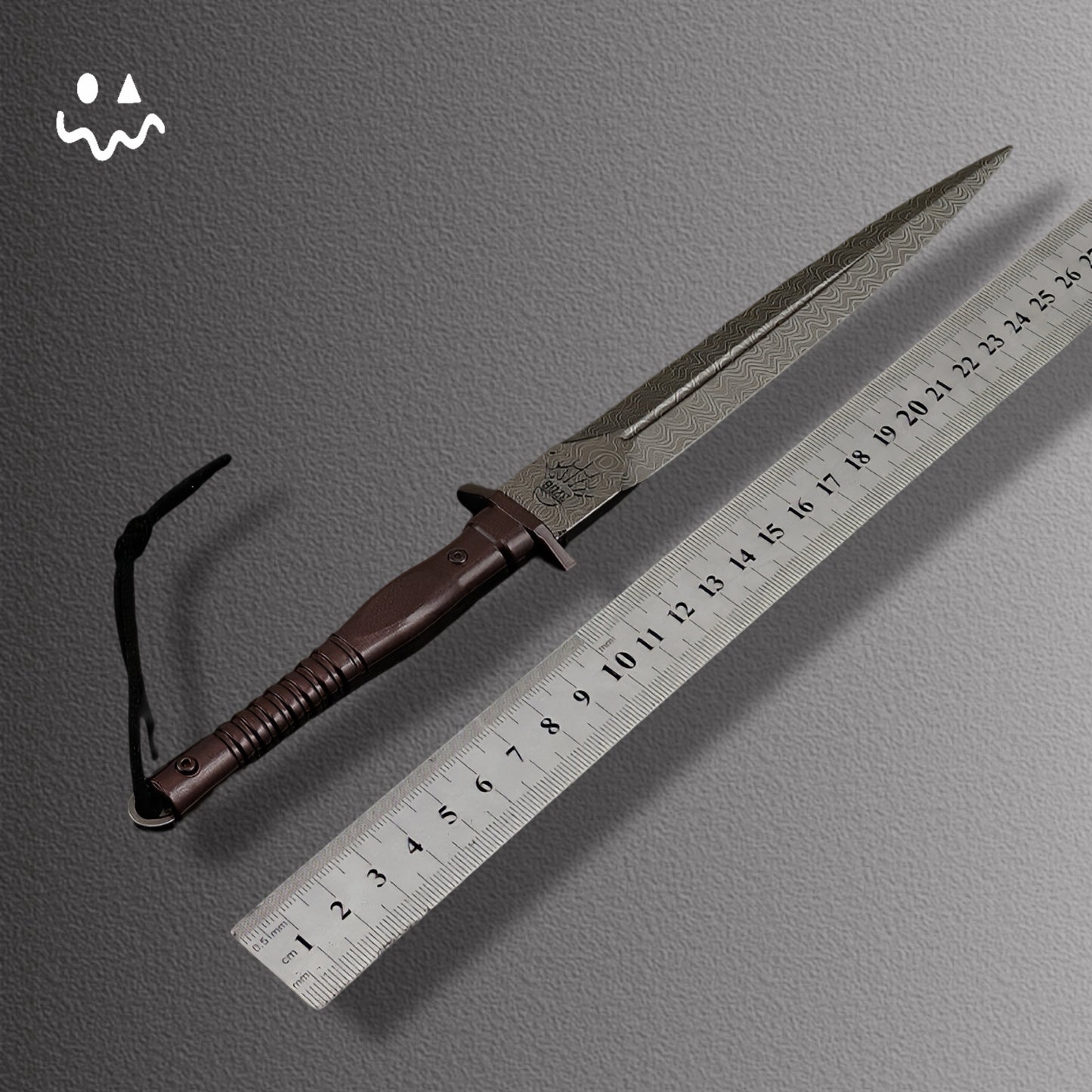 30CM/11.8" Arena Breakout Weapon Damascus Assault Dagger Small Metal Replica