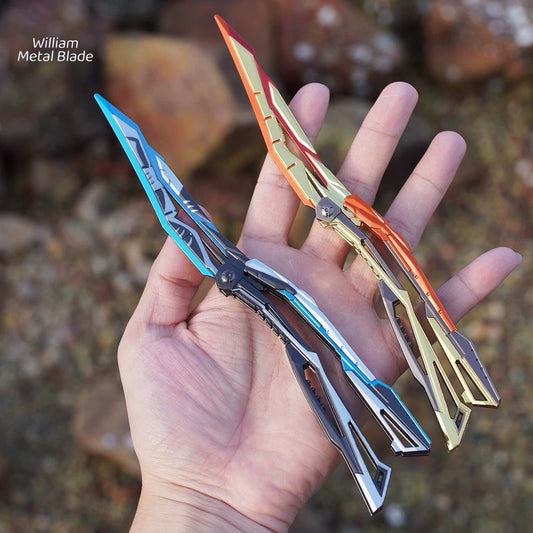 Blazing Light Butterfly Knife Fan Metal Replica