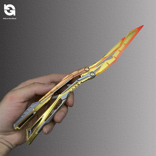 Blazing Light Butterfly Knife Fan Metal Replica