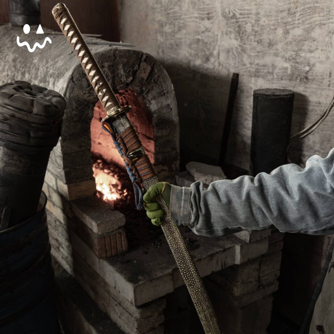 Handmade Katana Brown Cord Wrap Samurai Sword Carbon Steel Blade Display Collection Holiday Gift