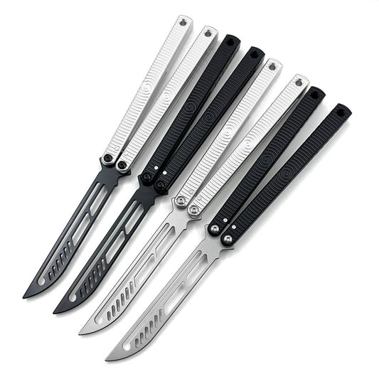 Black & Silvery CNC Cutting High-End Balisong Butterfly Trainer