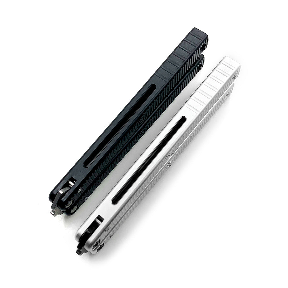 Black & Silvery CNC Cutting High-End Balisong Butterfly Trainer